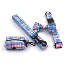 Load image into Gallery viewer, Furry & Fancy Dog Walking Set - Dog Collar, Bow, Leash, Waste Bag Holder - Petponia