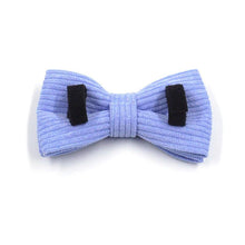 Load image into Gallery viewer, Ocean Blue Corduroy Dog Collar with a Bow - Petponia