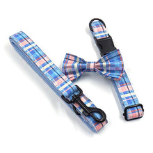 Load image into Gallery viewer, Furry & Fancy Dog Walking Set - Dog Collar, Bow, Leash, Waste Bag Holder - Petponia