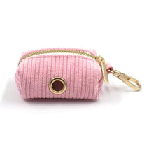 Load image into Gallery viewer, Pink Pleasure Corduroy Set - Dog Collar, Bow, Leash & Waste Bag Holder - Petponia