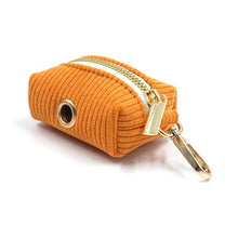 Load image into Gallery viewer, Sunrise Orange Corduroy Set - Dog Collar, Bow, Leash & Waste Bag Holder - Petponia