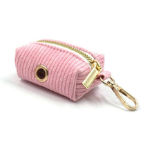 Load image into Gallery viewer, Pink Pleasure Corduroy Set - Dog Collar, Bow, Leash & Waste Bag Holder - Petponia