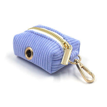 Load image into Gallery viewer, Ocean Blue Corduroy Dog Walking Set - Dog Collar, Bow, Leash & Waste Bag Holder - Petponia