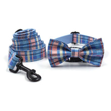 Load image into Gallery viewer, Furry & Fancy Dog Walking Set - Dog Collar, Bow, Leash, Waste Bag Holder - Petponia