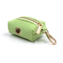 Load image into Gallery viewer, Fresh Lime Green Corduroy Dog Walking Set - Dog Collar, Bow, Leash & Waste Bag Holder - Petponia