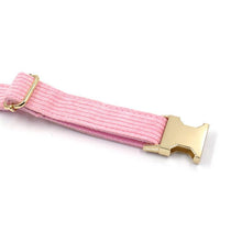 Load image into Gallery viewer, Pink Pleasure Corduroy Dog Collar with a Bow - Petponia