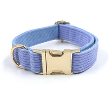 Load image into Gallery viewer, Ocean Blue Corduroy Dog Collar with a Bow - Petponia
