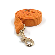 Load image into Gallery viewer, Sunrise Orange Corduroy Dog Leash - Petponia