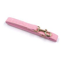 Load image into Gallery viewer, Pink Pleasure Corduroy Set - Dog Collar, Bow, Leash & Waste Bag Holder - Petponia