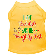 Load image into Gallery viewer, Hope Rudolph Eats Naughty List Pet Shirt - Yellow / XS - Yellow / Small - Yellow / Medium - Yellow / Large - Yellow / XL - Yellow / XXL - Yellow / XXXL - Yellow / 4XL - Yellow / 5XL - Yellow / 6XL
