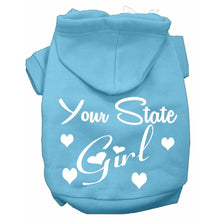 Load image into Gallery viewer, Custom 'Your State' Girl Dog Hoodie - Petponia
