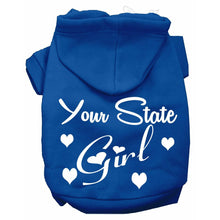Load image into Gallery viewer, Custom 'Your State' Girl Dog Hoodie - Petponia
