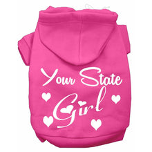 Load image into Gallery viewer, Custom 'Your State' Girl Dog Hoodie - Petponia