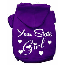 Load image into Gallery viewer, Custom 'Your State' Girl Dog Hoodie - Petponia