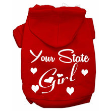 Load image into Gallery viewer, Custom 'Your State' Girl Dog Hoodie - Petponia