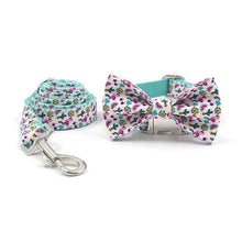 Load image into Gallery viewer, Flamingo Adventures Dog Collar with a Bowtie - Petponia