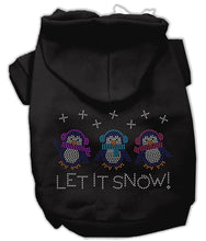 Load image into Gallery viewer, Let it Snow Penguins Rhinestones Dog Hoodie - Petponia
