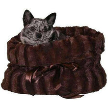 Load image into Gallery viewer, Brown Reversible Snuggle Bugs Pet Bed, Bag, and Car Seat in One - Petponia
