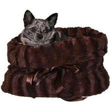 Load image into Gallery viewer, Brown Reversible Snuggle Bugs Pet Bed, Bag, and Car Seat in One - Petponia