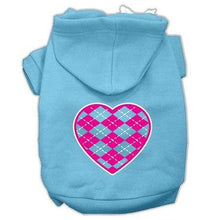 Load image into Gallery viewer, Argyle Heart Pink Screen Print Pet Hoodies - Petponia