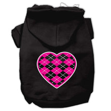 Load image into Gallery viewer, Argyle Heart Pink Screen Print Pet Hoodies - Petponia