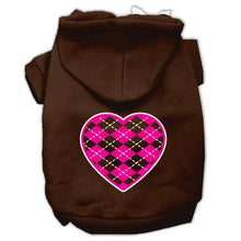 Load image into Gallery viewer, Argyle Heart Pink Screen Print Pet Hoodies - Petponia