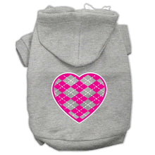 Load image into Gallery viewer, Argyle Heart Pink Screen Print Pet Hoodies - Petponia