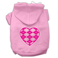 Load image into Gallery viewer, Argyle Heart Pink Screen Print Pet Hoodies - Petponia
