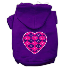 Load image into Gallery viewer, Argyle Heart Pink Screen Print Pet Hoodies - Petponia