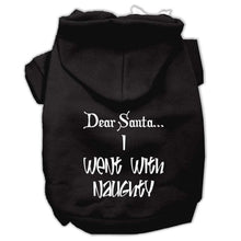 Load image into Gallery viewer, Dear Santa I Went with Naughty Screen Print Pet Hoodies - Petponia