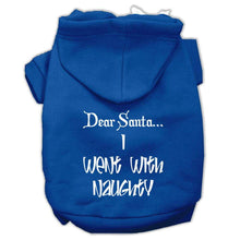 Load image into Gallery viewer, Dear Santa I Went with Naughty Screen Print Pet Hoodies - Petponia