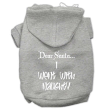 Load image into Gallery viewer, Dear Santa I Went with Naughty Screen Print Pet Hoodies - Petponia