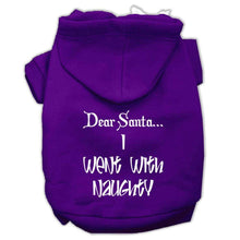 Load image into Gallery viewer, Dear Santa I Went with Naughty Screen Print Pet Hoodies - Petponia