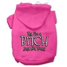 Load image into Gallery viewer, Yes Im a Bitch Just not Yours Screen Print Pet Hoodies - Petponia