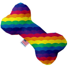 Load image into Gallery viewer, Scalloped Rainbow Canvas Bone Dog Toy - Petponia
