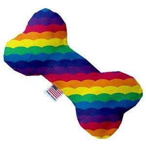 Scalloped Rainbow Canvas Bone Dog Toy - Petponia