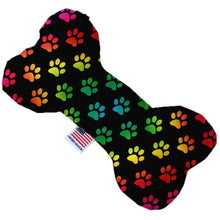 Load image into Gallery viewer, Rainbow Paws Canvas Bone Dog Toy - Petponia
