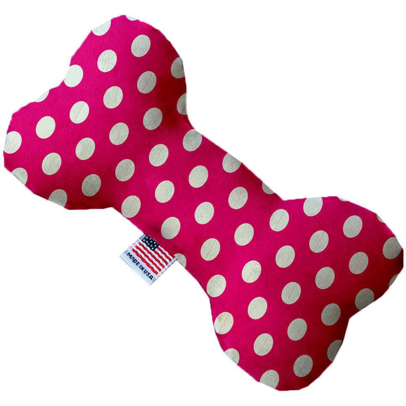 Hot Pink Swiss Dots Bone Dog Toy - Petponia