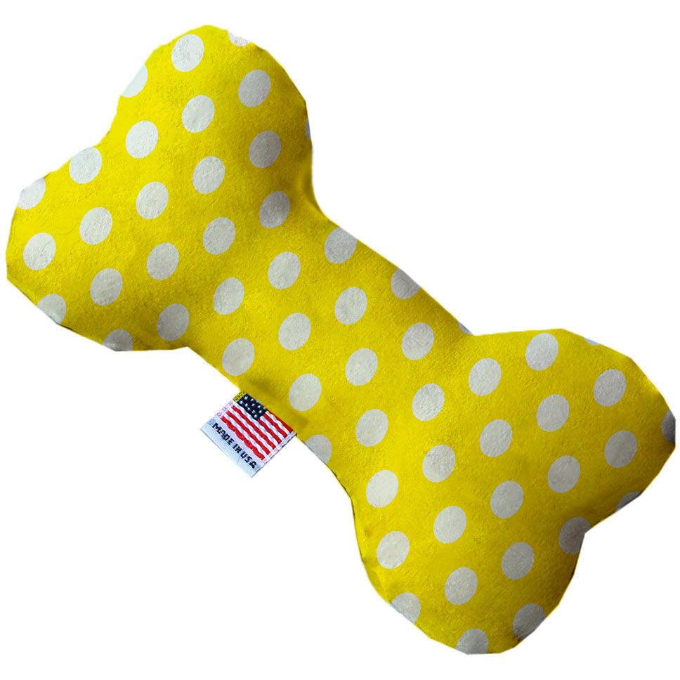 Sunny Yellow Swiss Dots Bone Dog Toy - Petponia