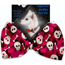 Load image into Gallery viewer, Camo Skulls Pet Bow Tie - Pink
