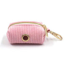 Load image into Gallery viewer, Pink Pleasure Corduroy Set - Dog Collar, Bow, Leash &amp; Waste Bag Holder - Petponia
