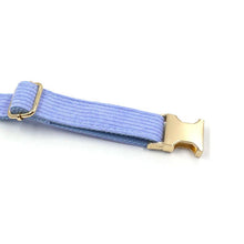 Load image into Gallery viewer, Ocean Blue Corduroy Dog Collar with a Bow - Petponia
