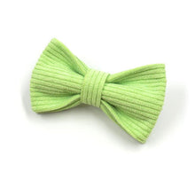 Load image into Gallery viewer, Fresh Lime Green Corduroy Dog Collar with a Bow - Petponia

