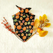 Load image into Gallery viewer, Pumpkins and Donuts Tie on Dog Bandana - Petponia
