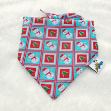 Load image into Gallery viewer, Snowman Holiday Sweater Tie On Dog Bandana - Petponia
