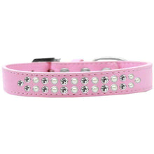 Load image into Gallery viewer, Two Row Pearl and Clear Crystal Dog Collar - Petponia
