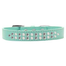 Load image into Gallery viewer, Two Row Pearl and Clear Crystal Dog Collar - Petponia
