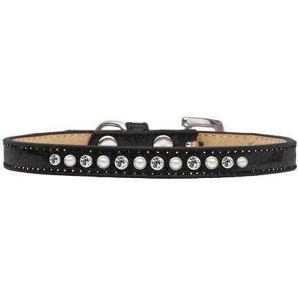 Pearl and Clear Crystal Puppy Ice Cream Collar - Petponia
