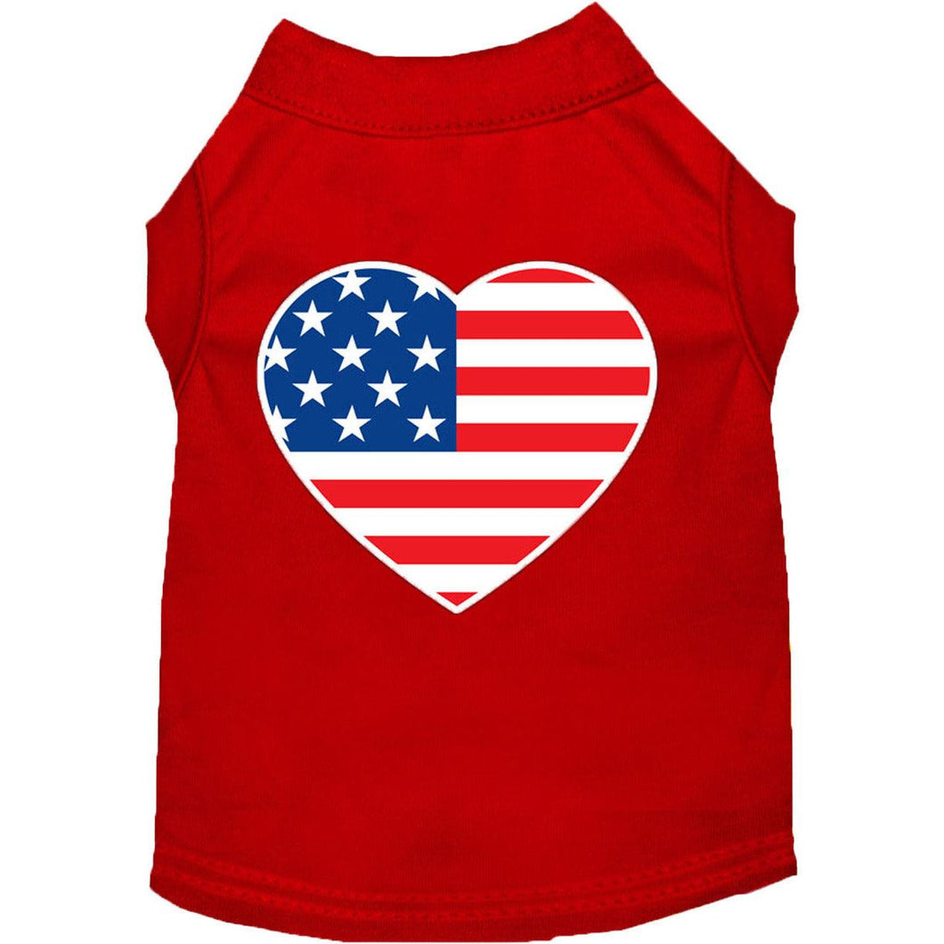American Flag Heart Dog T-shirt - Petponia