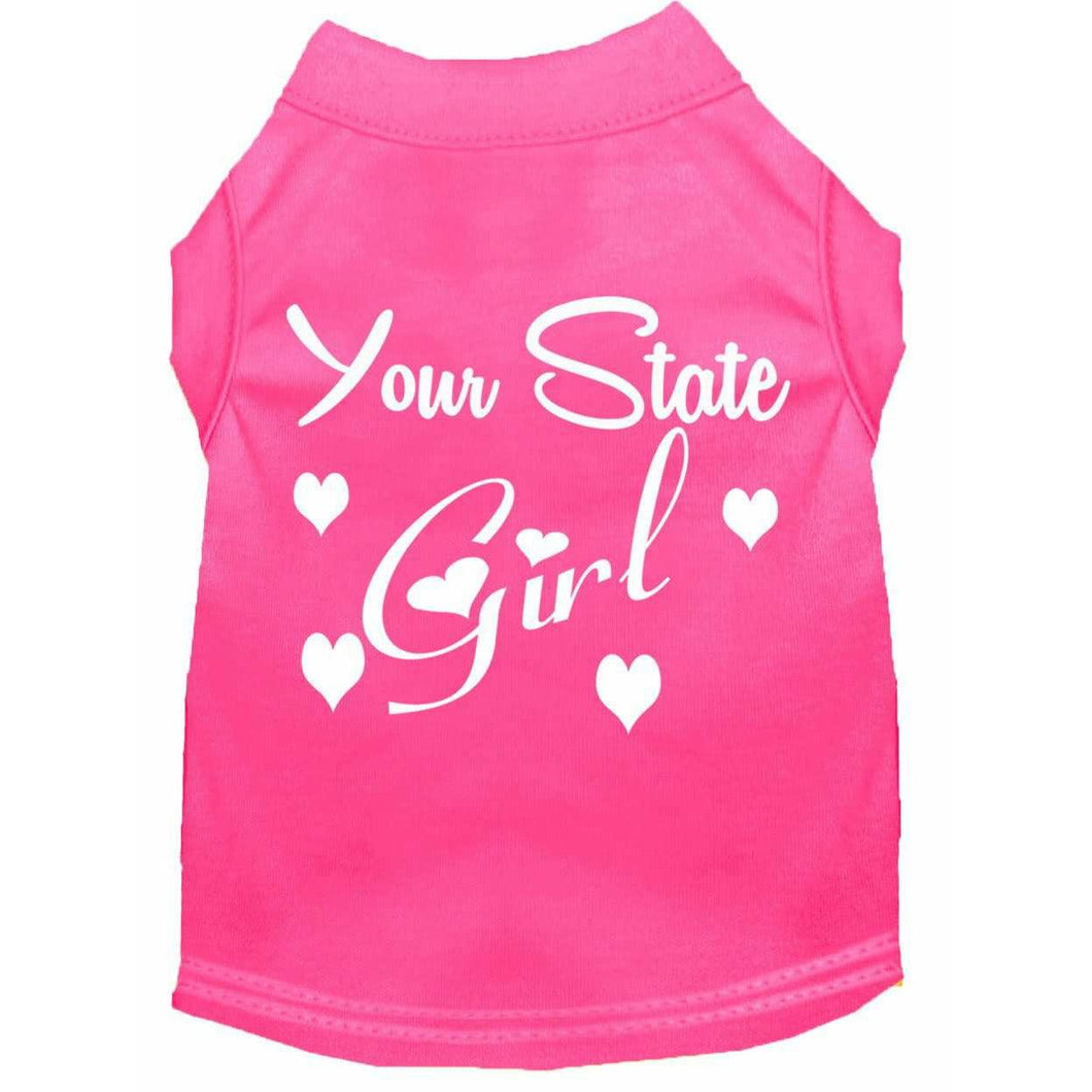 'Your State' Girl Custom Dog Shirt - Petponia